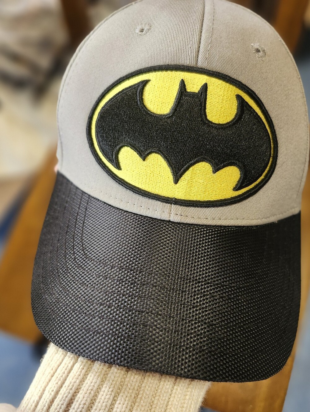 Batman DC Comics Gray Black Snapback Hat Embroidered Logo Streetwear Y2K Geekcor